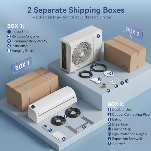 12000 BTU Mini Split AC/Heating System, 19 SEER2 115V Inverter Air Conditioner with 1 Ton Heat pump, Complete Installati - Additional View