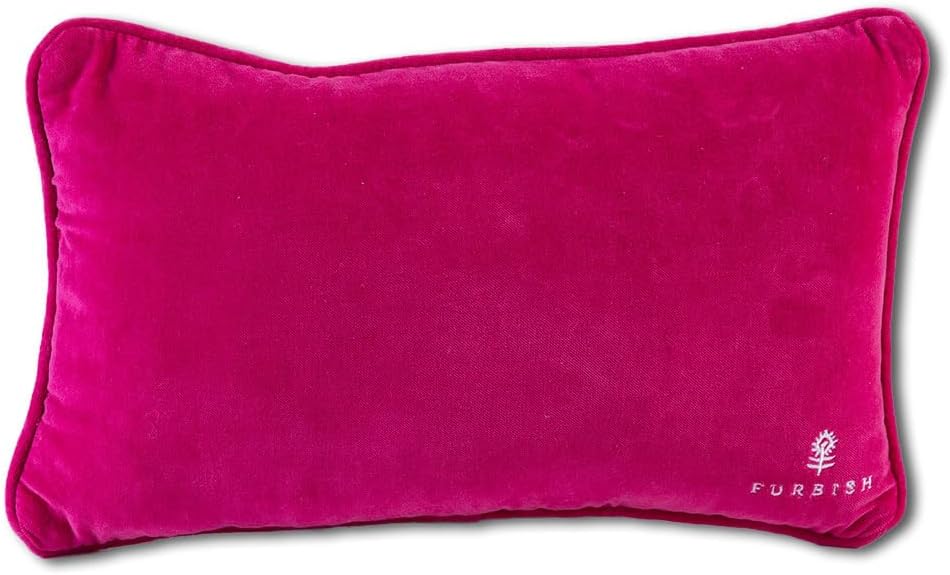 FURBISH Needlepoint Decorative Throw Pillow - Panic at The Disco - 9"x15" - Small Embroidered Designer Pillow for Living Room, Couch, Sofa, Chair & Bed - Eclectic Home Decor