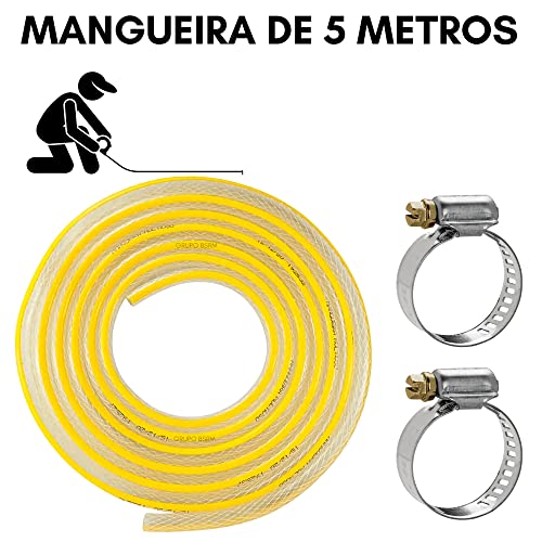 Mangueira Multiuso 3/8 Gás 5 M Metros Transparente Parede Cozinha Universal Grossa Reforçada Botijão