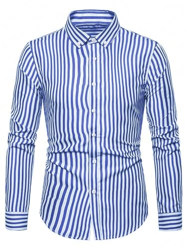 Image of TOPLOT Shirt for Men || Mens Casual Shirts || Full Sleeve || Regular Fit || Striped (5219)