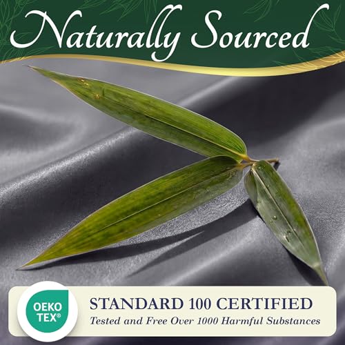 DECOLURE 100% Viscose Derived from Bamboo Sheets King Size - Luxury 6 Pc Naturally Cooling Sheets, Ultra Soft Bed Set - Deep 17" Pockets, Durable Double Stitching, Oeko Tex Standard (Grey) by DECOLURE - Image 7