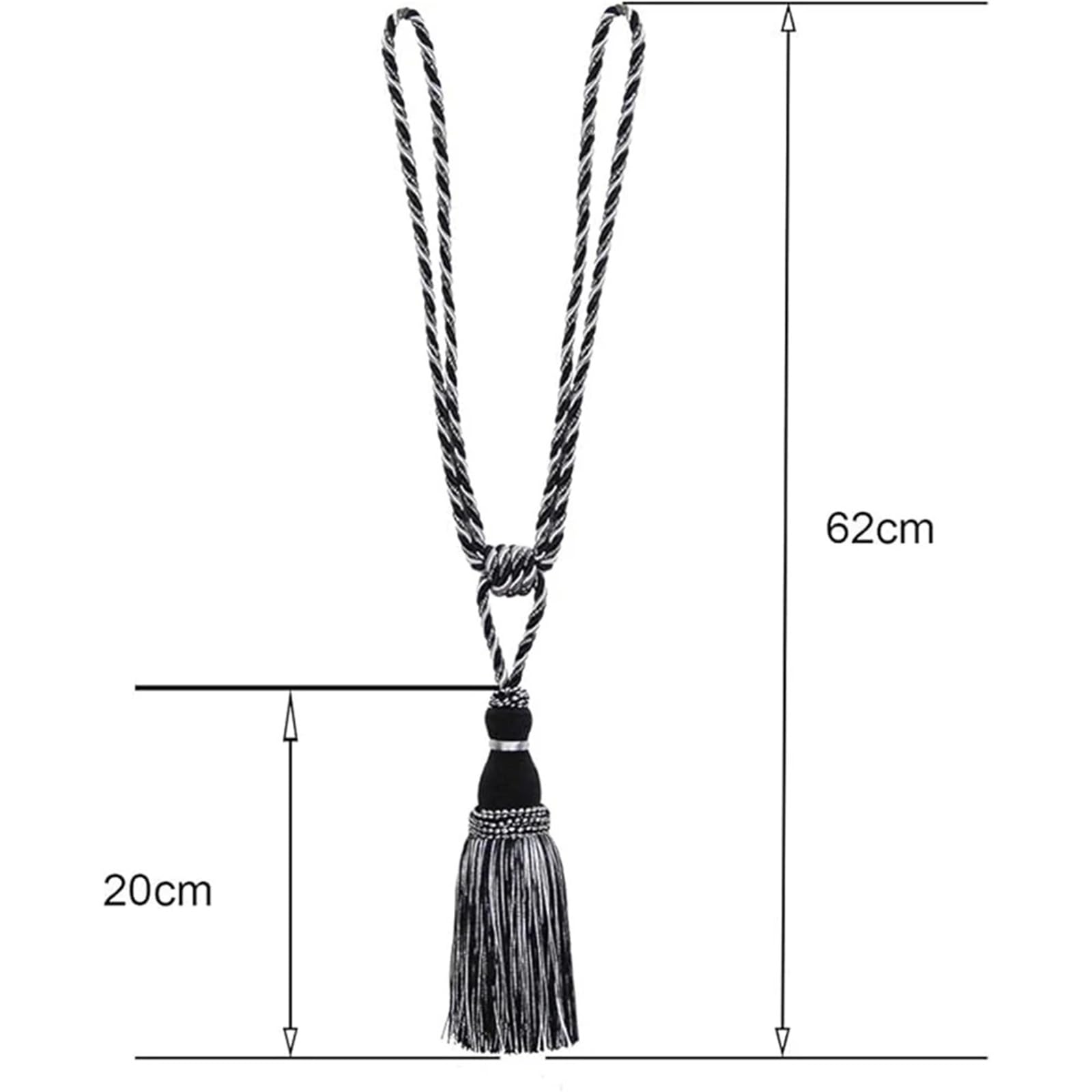 Podwiązki do zasłon, Ręcznie robione eleganckie opaski linowe, frędzle, uchwyty do zasłon, dekoracje, akcesoria pokoju, uchwyt na zasłony(Mix Gold,2Pieces)
