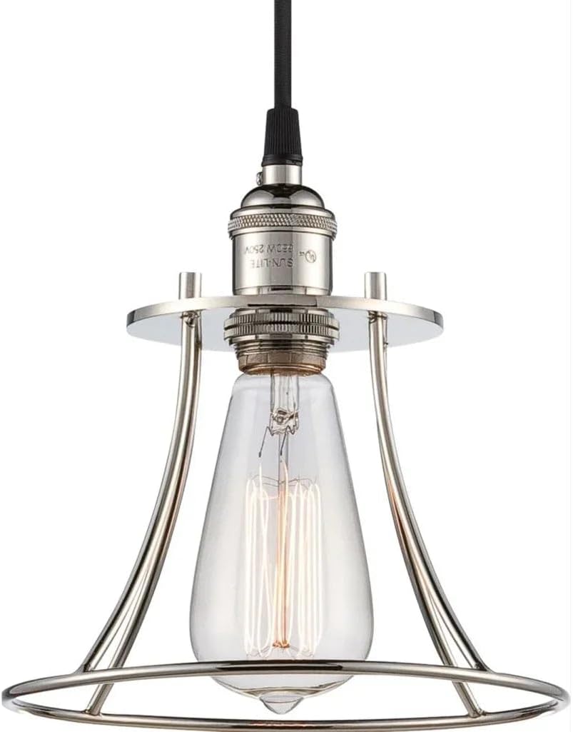 Nuvo Lighting 60/5401 Vintage Incandescent One Light Pendant Closed Cage Narrow Opening Polished Nickel