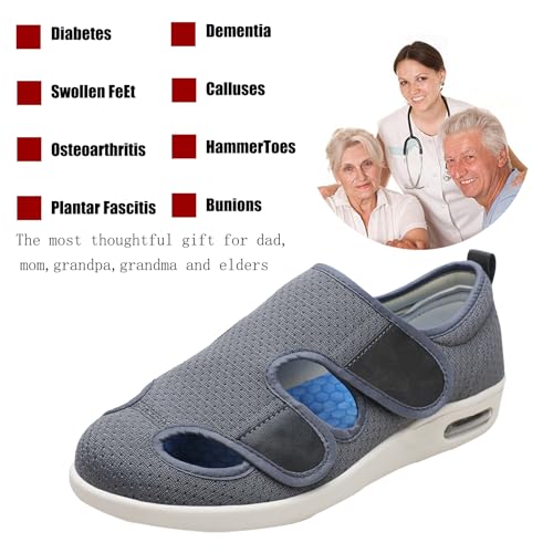 Strappo Comode Scarpa Ortopedica,Per Alluce Valgo,Fasi Post Operatorie E Lunghe Guarigioni,Scarpe Traspiranti Antiscivoloile.Grey-43 - 7