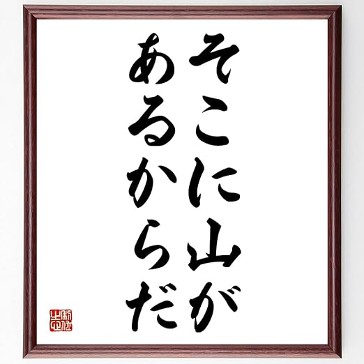 Amazon Co Jp 書道色紙 サミュエル ジョンソンの名言 そこに山があるからだ 額付き 受注後直筆 Z3291 ホーム キッチン
