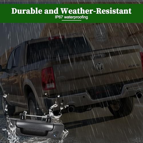 Image of Tailgate Handle with Backup Camera Compatible with Dodge Ram 1500 2500 3500 2002-2008, Waterproof Bacpup Camera with Night Vision Replace for 80165, 55276237AA