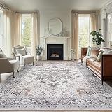 AMADA HOMEFURNISHING 8x10 Area Rugs, Low-Profile Large Washable Area Rug with...
