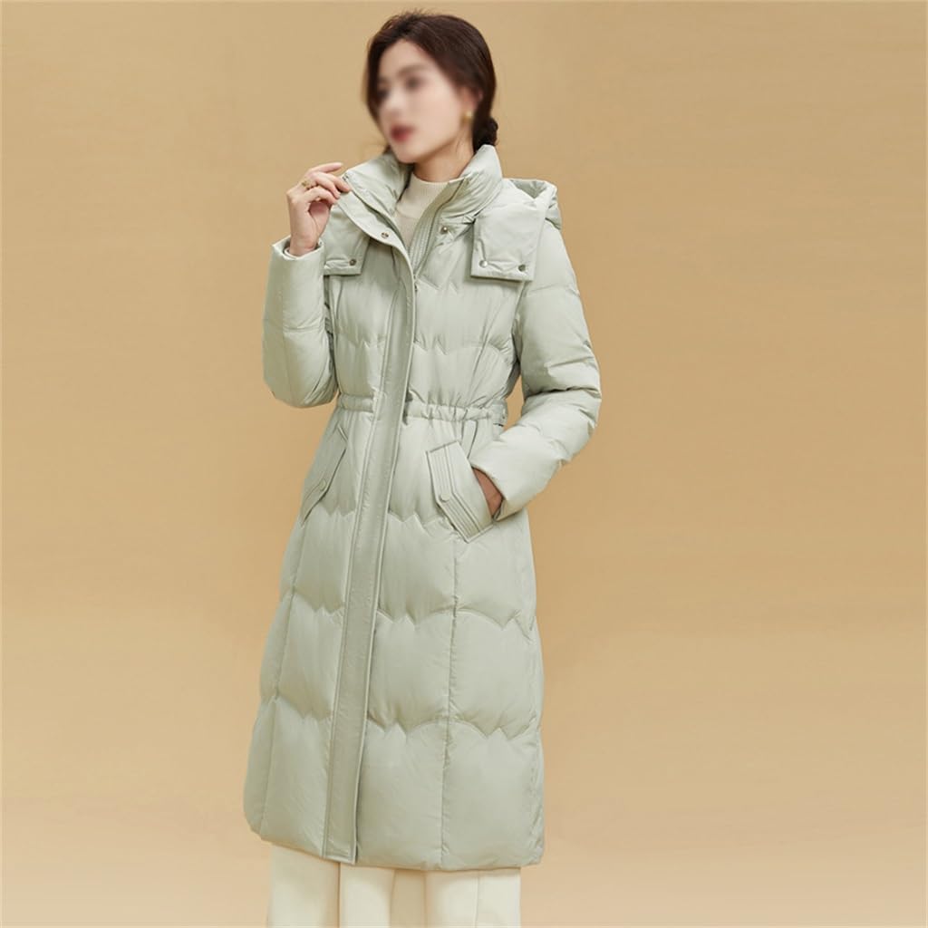 Waisted Down Jacket Female Long Middle-aged Temperament Slim Knee Winter