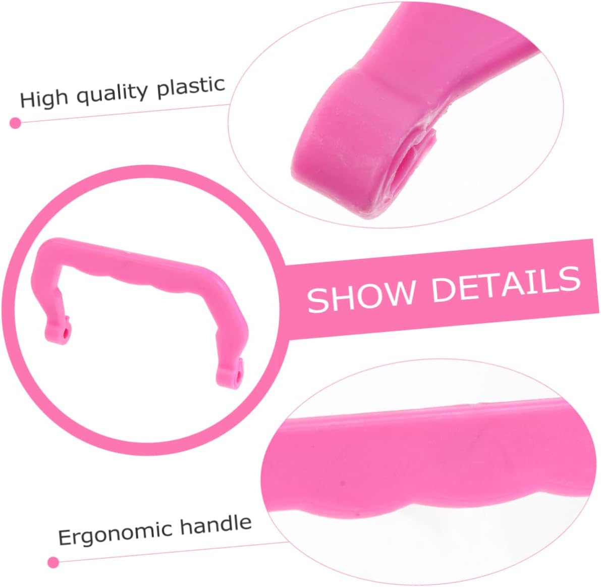 Portable PET Cage Replacement Handle Set, Plastic Anti-Slip Grip 10Pcs Pink image 4