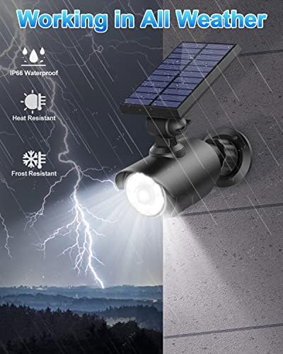 SEZAC Solar Security Light, Solar Lights Outdoor Motion Sensor, Dummy Camera Solar Light IP66 Waterproof, Solar Powered Security Light for Yard Garden Garage Illumination and Protection