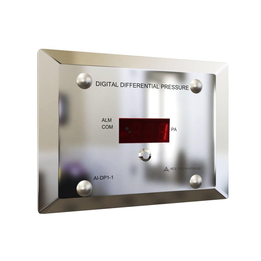 Digital Differential Pressure Indicator (Range: -180 to 180 Pascals/ -0.72 to 0.72 in.Wc) for Infection Rooms Model: ACE AI-DP1-LCD