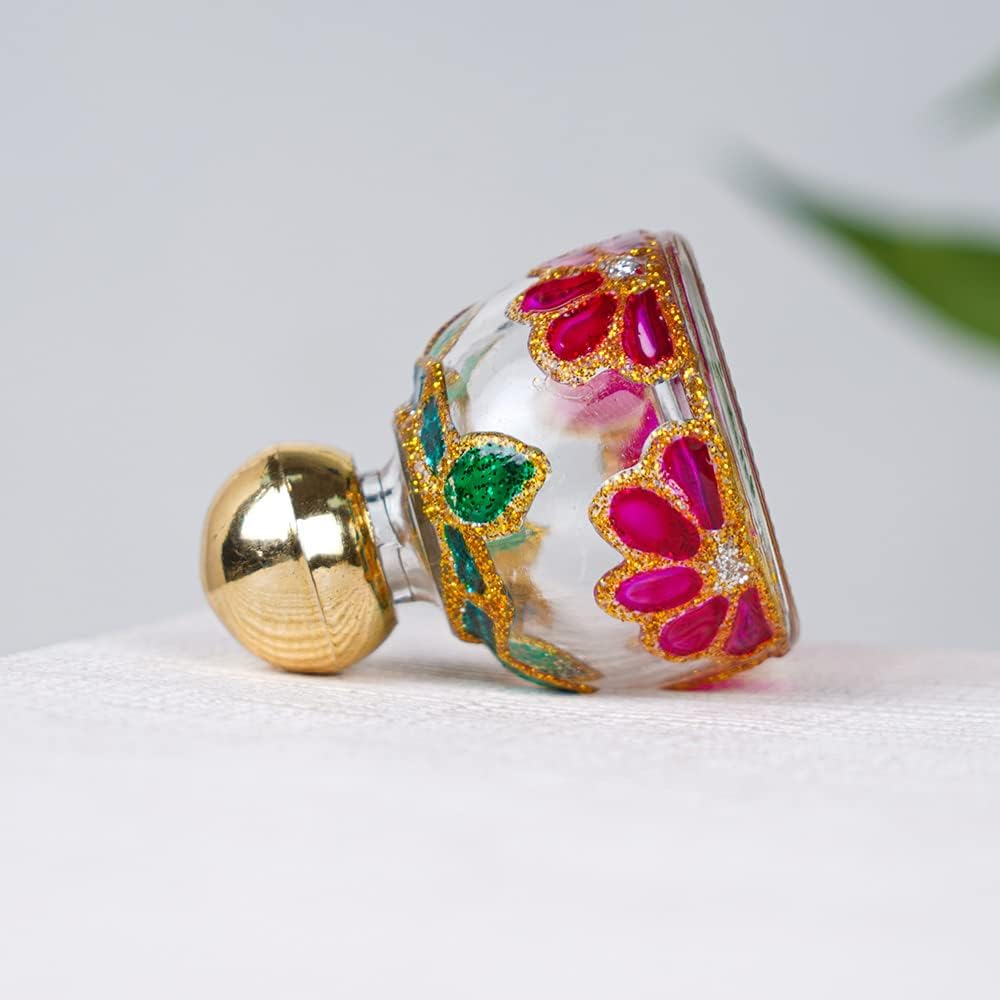 Indian Shelf 1 Piece Empty Refillable Perfume Bottles | Refillable Perfume Bottles Empty | Glass Bottle | Perfume Bottles Empty Glass | Refillable Decorative Glass Bottle