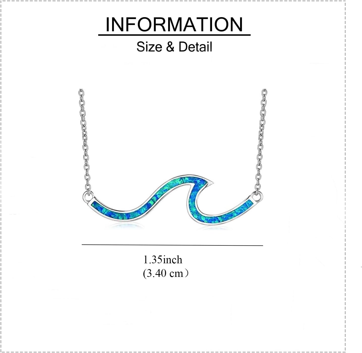 YFN Wave Necklace 925 Sterling Silver Ocean Wave Pendant Necklace Ocean Jewelry Beach Gifts for Women Gifts