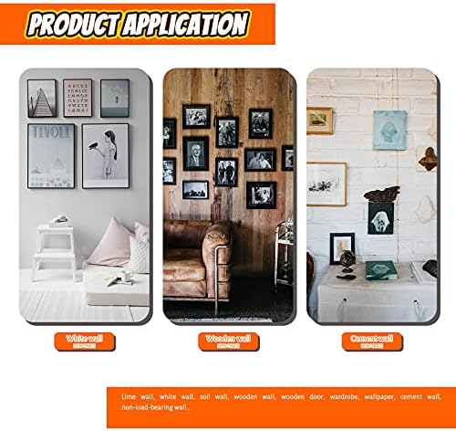 Skyzone Picture Frame Hangers Set with Screws,100 Pack Sawtooth Photo Frames Holder Heavy Duty Metal Picture Hooks Picture Hanging Kit for Hanging Pictures Art Photo Clock Mirror at Home Office