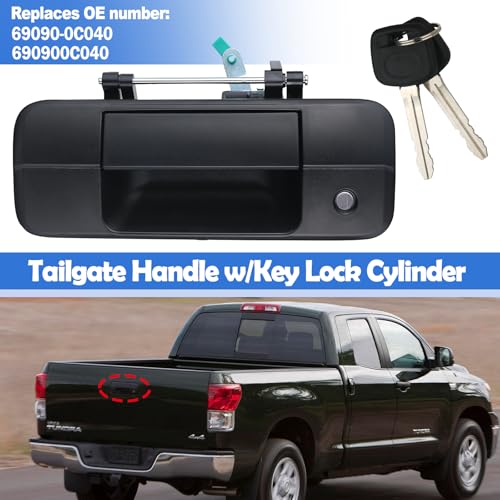 Osompar Exterior Tailgate Handle with Key Lock Cylinder for Toyota Tundra 2007-2013 Replaces 69090-0C040 690900C040 81213 Liftgate Latch Handle Assembly by Osompar - Image 3