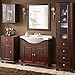 Produktbild Lomadox Landhaus Badmöbel Komplett Set inkl. 85 cm Keramik-Waschtisch, Pinie Massivholz braun, B/H/T ca. 237/180/49cm