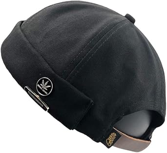 Men Hats Docker Cap Hats Sailor Cap Worker Hat Rolled Cuff Retro Brimless Hat with Adjustable