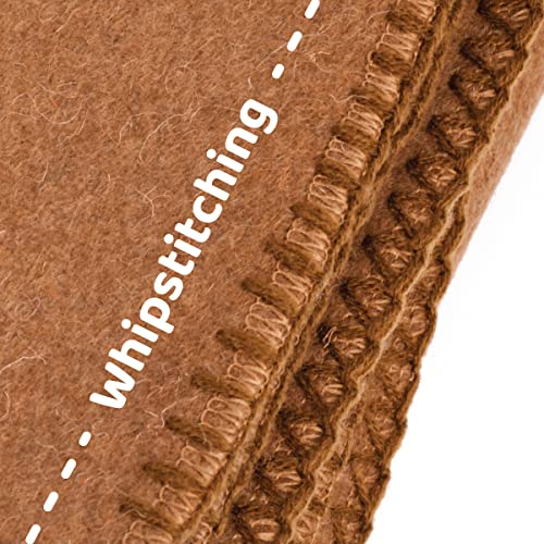 Woolly Mammoth Merino Wool Blanket - Large 66" X 90", 4Lbs Camp Blanket | Throw For The Cabin, Cold Weather, Emergency, Dog Camping Gear, Hiking, Survival, Army, Outside, Outdoors – Tan #TOP4