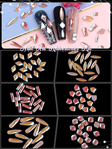 3100 Pcs 3D Professional Nail Art Rhinestones Ebanku Multi Shapes Pink Nail Art Crystals Flatback Shiny Nail Jewels Diamonds Crystals With Drill Pen #TOP2