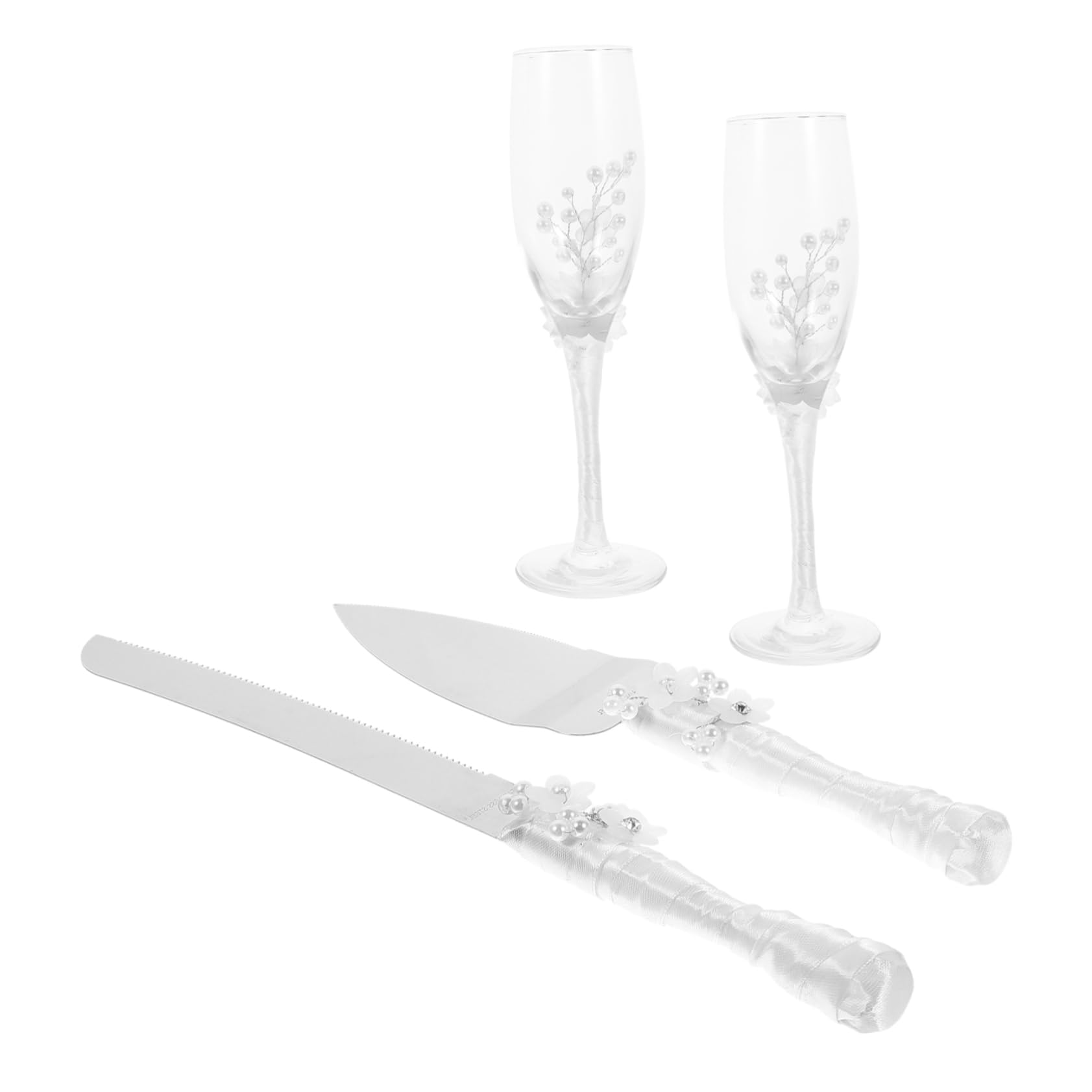 CRILSTYLEO Glamorous Diamond Cake Cutting Tool Set 4pc Elegant Dessert Spatula for Wedding Birthday Party