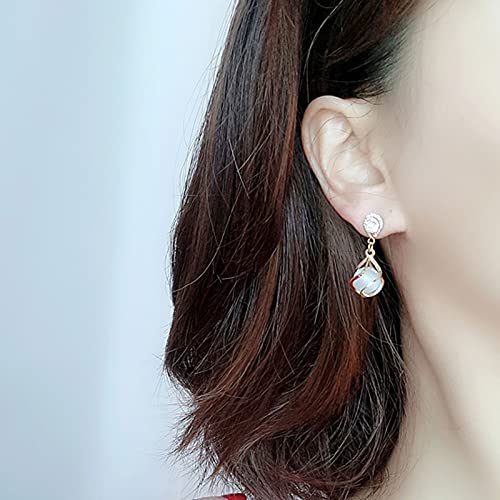 Boucles d'oreilles en diamant et perles cristal éclatant de mariage