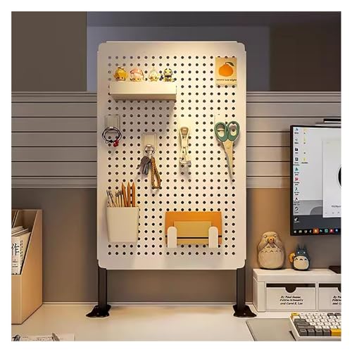 Panneau perforé de bureau avec support de rangement vertical et étagère de table modulable
