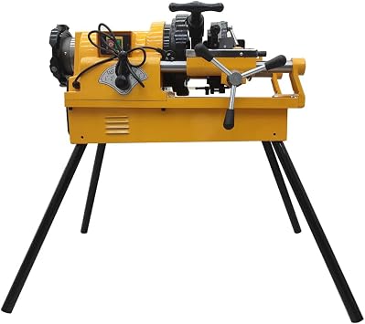 220V 1/2"-3" Electric Pipe Threader Machine 750W Multifunctional Power Pipe Cutting Threader Threading Cutter with NPT&BSP Dies and Automatical Circulation Oil Feeder SQ800D1