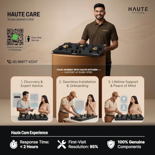 Image of Haute Evoque series 4.0 Black 3 Burner Manual Stove | 8 MM Atom Glass | ISI certified |Door Step Service |10 Year Warranty by Haute Home