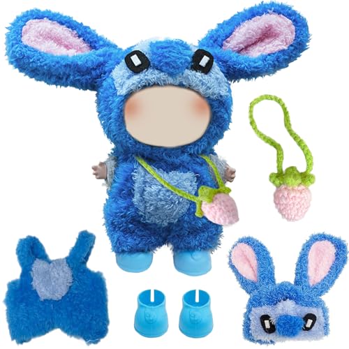 Bekleidung für 17cm Plüsch, Kuscheltier Kleidung Outfit nur Bekleidungs zubehör, Blaue Puppe Kleidung für 17cm Puppen, P...