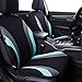CAR PASS Line Rider Sporty Cloth 11PCS Universal Fit Car Seat Cover -100% Breathable with 5mm Composite Sponge Inside,Airbag Compatible,3zipper Bench(Full Set, Black and Mint)