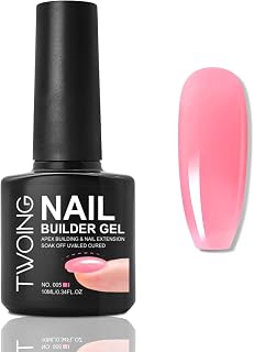 Builder Gel for Nails 5 in 1 , Strengthener Gel Translucent Cover Hard Nail Extension Brush in Bottle Base Coat ,Salon&DIY Art for Women (Jelly Neutral Nude)