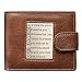 Brown Genuine Leather Wallet w/Brass Inlay - Jeremiah 29:11