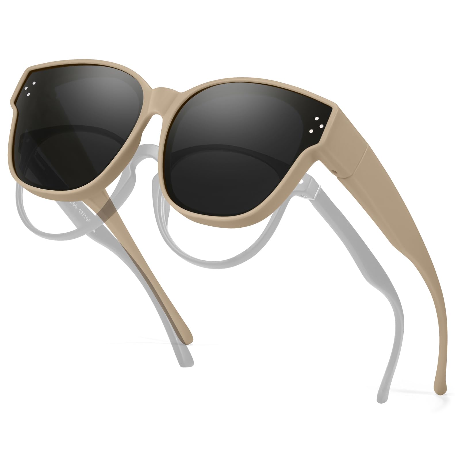 LVIOE Kids Polarized Sunglasses Fit Over Prescription Glasses for Age 6-15 Girls Boys Flexible Shades UV Protection LS8152-3