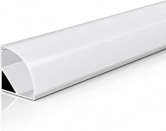 DL1616 K e LED Profil 2 Metre 16x16 mm 45  Eloksall  Al minyum Kavisli Opal Dif z rl  S va  st   erit LED Kanal  [Enerji S n f  A]