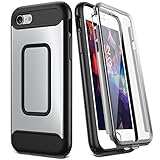 iPhone 8 Case, iPhone 7 Case, YOUMAKER Full Body Heavy Duty Protection Shockproof Slim Fit Case Cover for New Apple iPhone 8 4.7 inch (2017) / iPhone 7 with Built-in Screen Protector (Silver/Black)