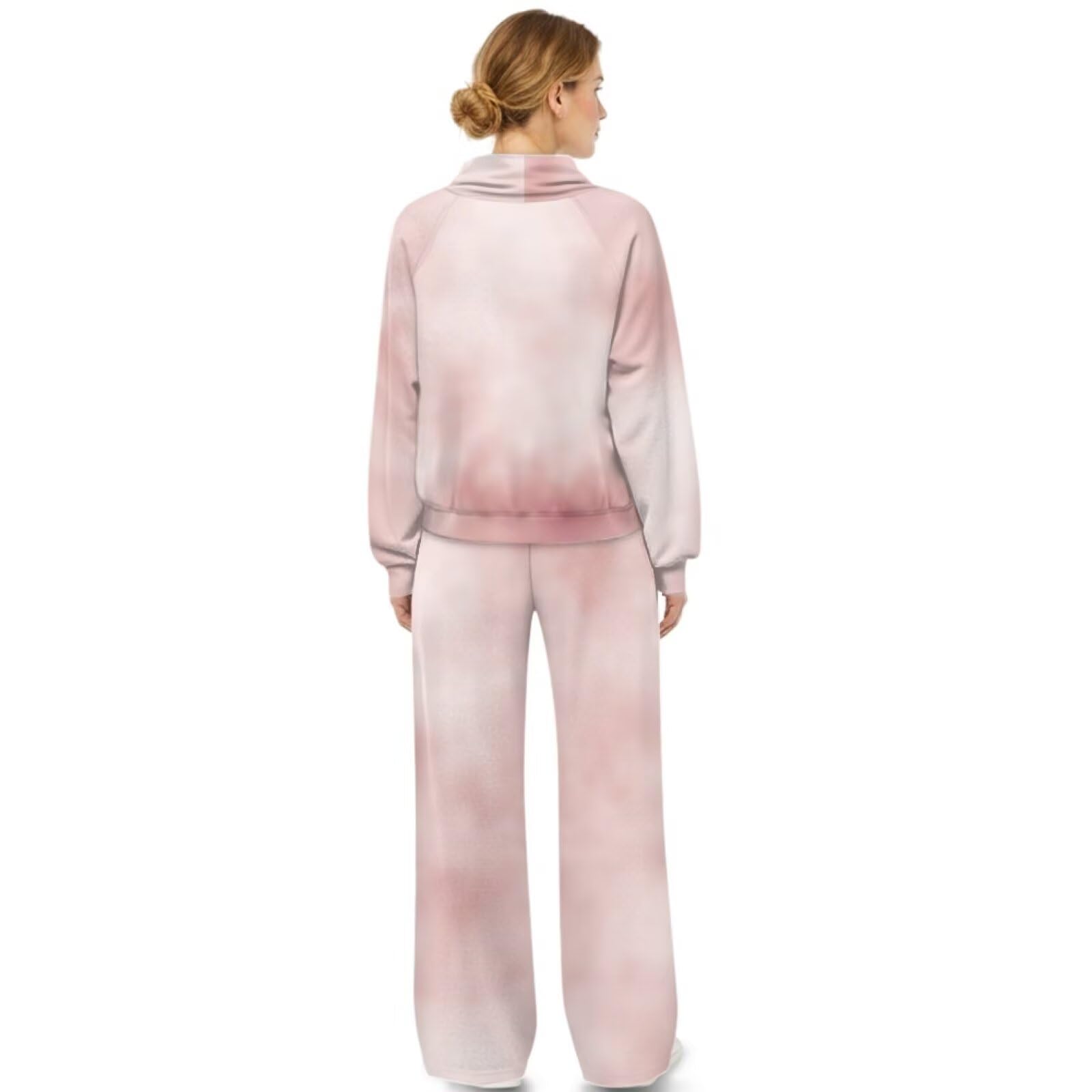 SEANATIVE 2-częściowa bluza z okrągłym dekoltem spodnie dresowe z szerokimi nogawkami pasujący zestaw oversize zestawy wypoczynkowe dla kobiet plus size dres