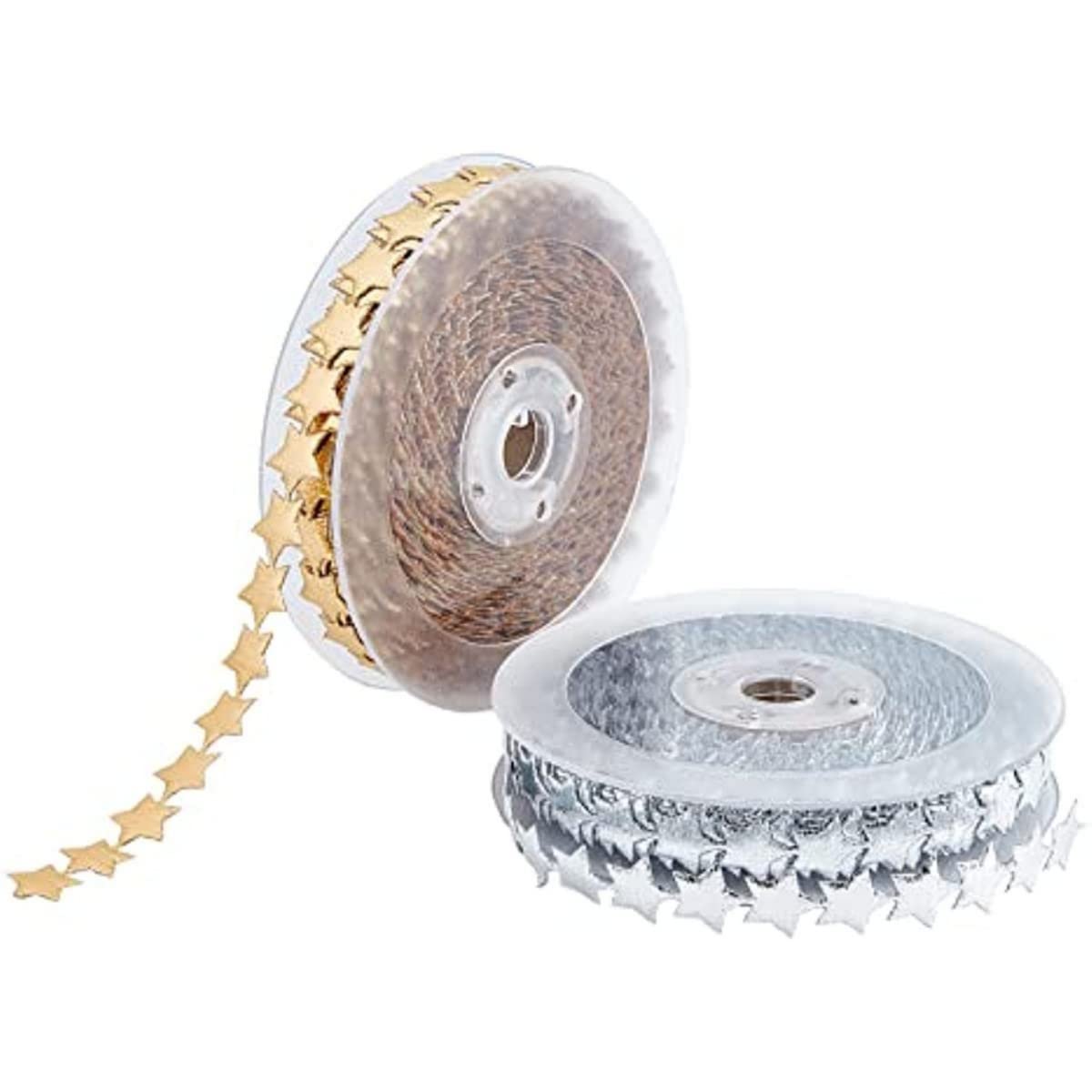 Set aus transparenten Bändern, 15 M Band Aus Glitzerndem Polyester In Spitzenform, Glänzendes DIY-Bastelband for Geschenkverpackungen