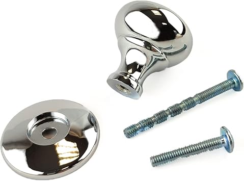 Sets of 6 Knobs for Kitchen cabinets & Bedroom Furniture, Cupboard Drawer & Door Polished Chrome Fittings by FFF diam - 32mm