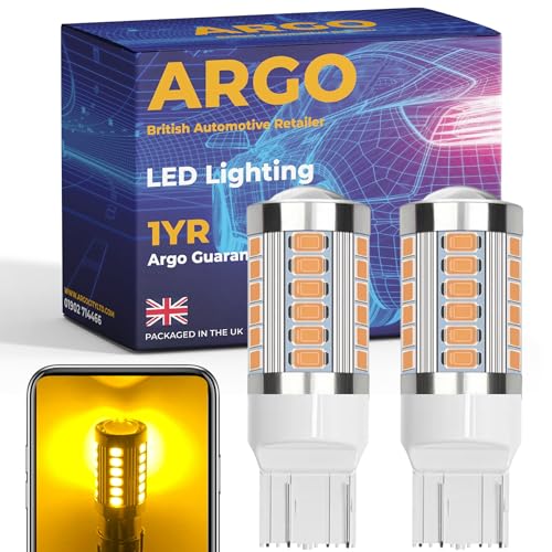 580 33 Led Xenon Amber W21/5w Bulb Smd 12v Front Rear Indicator Bulbs Turn Signal W21w Bulb 7443 Upgrade Super Bright Light Bulb T20 Bulb Led Car Bulbs