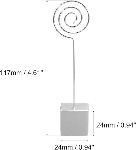 Miniatura 10 de PATIKIL Soporte para tarjetas con base de cubo de resina, paquete de 3 unidades, clip de metal con forma de círculo, clip de alambre, soporte para