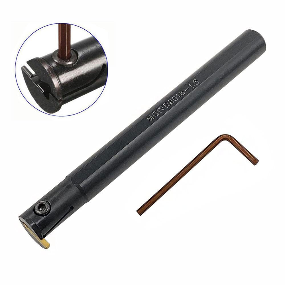 5/8 ", 3/8" MGEHR/L MGIVR/L Lathe Grooving Cut-Off Parting Tool Holder with MGMN150/200 Carbide Grooving Inserts for Steel (2pcs 5/8 Grooving Holders with 10pcs mgmn150 Inserts)