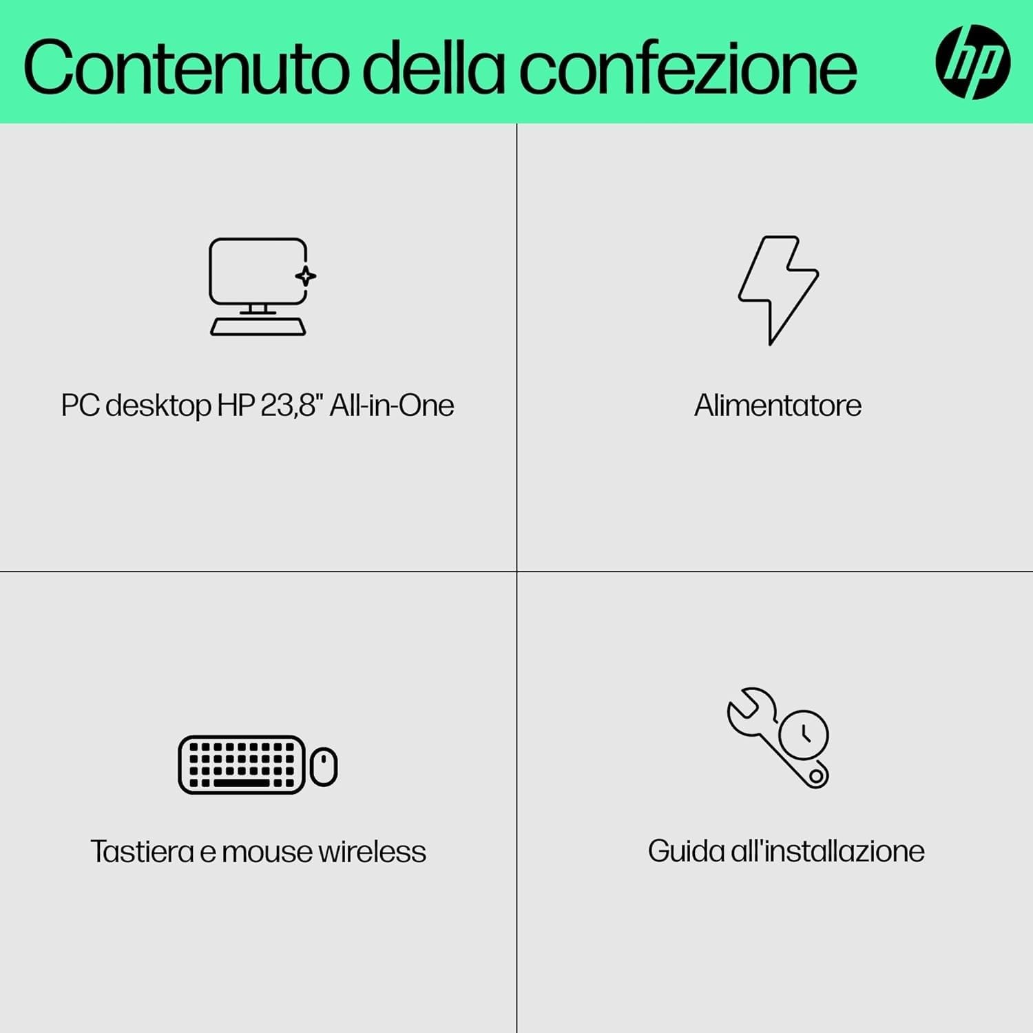 HP All-in-One 24-cr0000sl Intel Core i3-1315U 8GB RAM 512GB SSD 23,8" FHD IPS Windows 11 Bianco