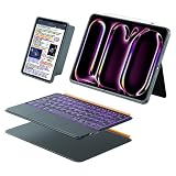 Ya en manzanajugosa.com: iPad Pro 13 Pulgadas Funda Con Teclado (M5 2025, M4 2024), Retroiluminada Desmontable Magnética, Panel Táctil Multi-Touch, Horizontal/Vertical, 160° Soporte Ajustable, Funda Protectora Delgada (Gris)