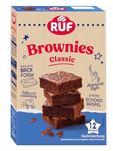 RUF - Brownies con Chocolate Rallado, Preparado Alimenticio en Polvo, 366gr