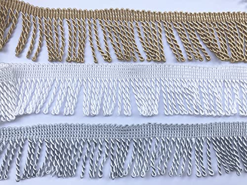 10 Yards Fringe Trim, 2.5 Inch Wide Curtain Fringe, Sewing Fringe Trim For Curtain Sofa Clothes Crafts (White) #TOP5