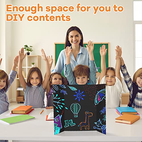 Image of Henoyso 8 Pcs 14 x 22 Inch Black Tri Fold Poster Board Bulk for Display | Science Fair Project, Classroom Display Paperboard, Single Wall Build, Lightweight Presentation Board, 3 Panels