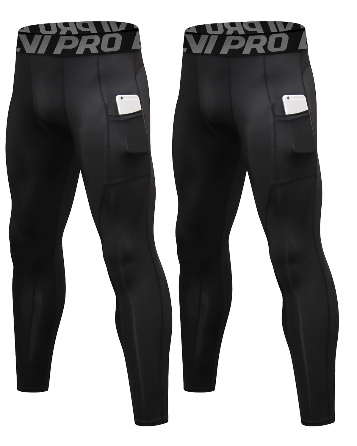 Men's Running Trousers Long with Pockets Breathable Compression Leggings for Running Fitness Quick-Drying Activewear Tights with 4-Way Stretch-picture-10