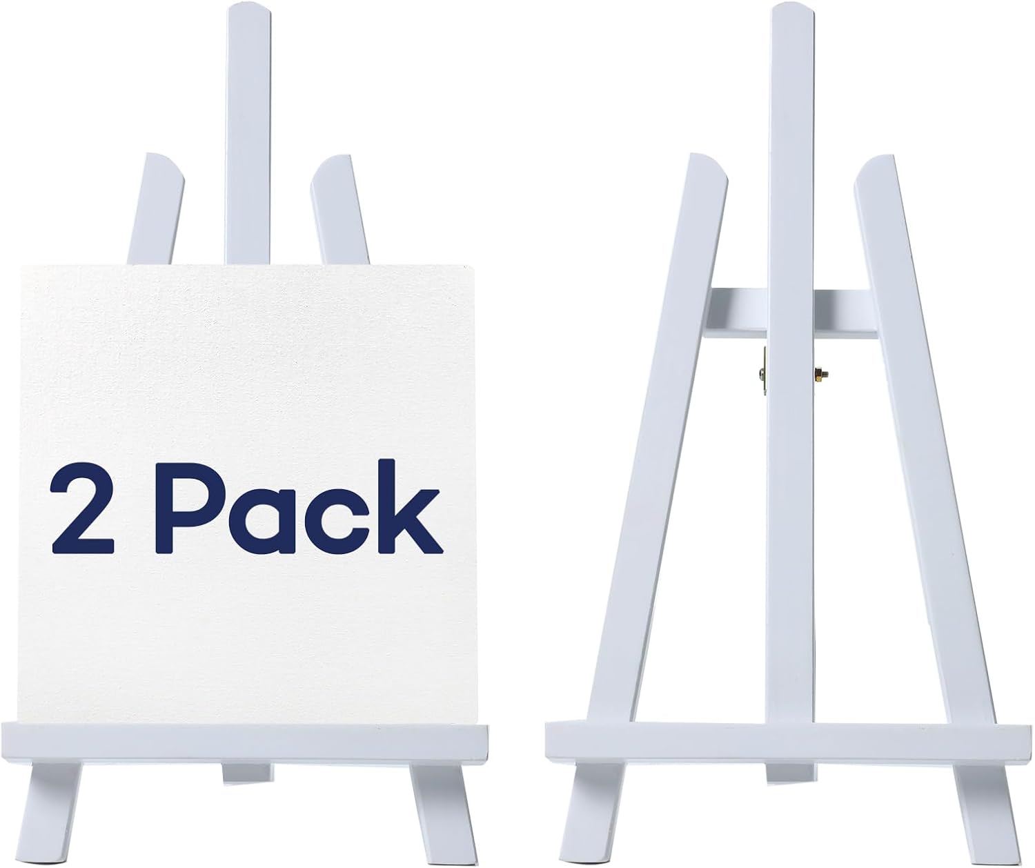 Artkey Black Wooden Display Easel Stand, 13 Inch Folding Tabletop A-Frame Mini Easels for Canvas, Photos, Wedding Signs & Menus, Solid Radiata Pine Wood, 2 Pack