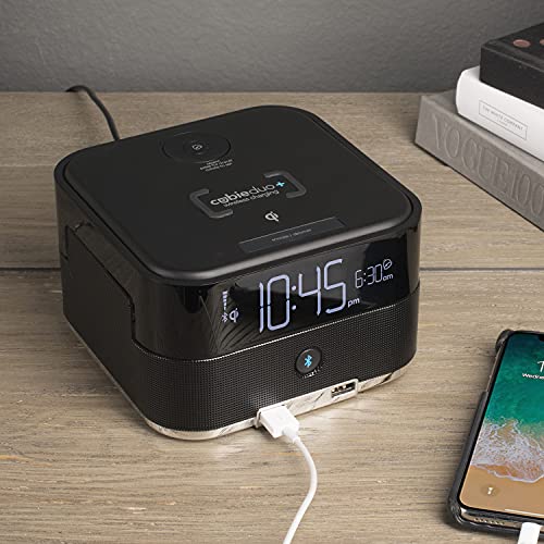 Brandstand | Cubieduo+ | User Friendly & Convenient Charging Alarm Clock | Qi Wireless Charger | Bluetooth Speaker |2 Usb Ports #TOP2
