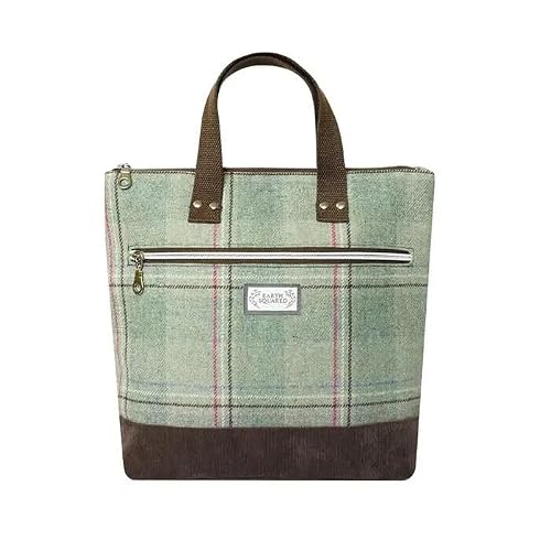 Earth Squared - Fair Trade - Squared off shape Lois Tweed Backpack Check Tartan Rucksack for Woman (Fenton Tweed/Fenton)